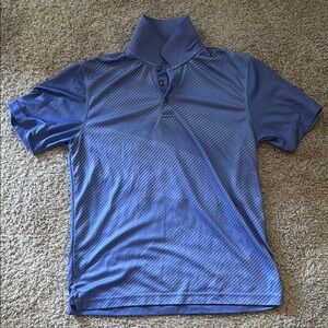 Pebble Beach Blue Diagonal Stripe Performance Polo